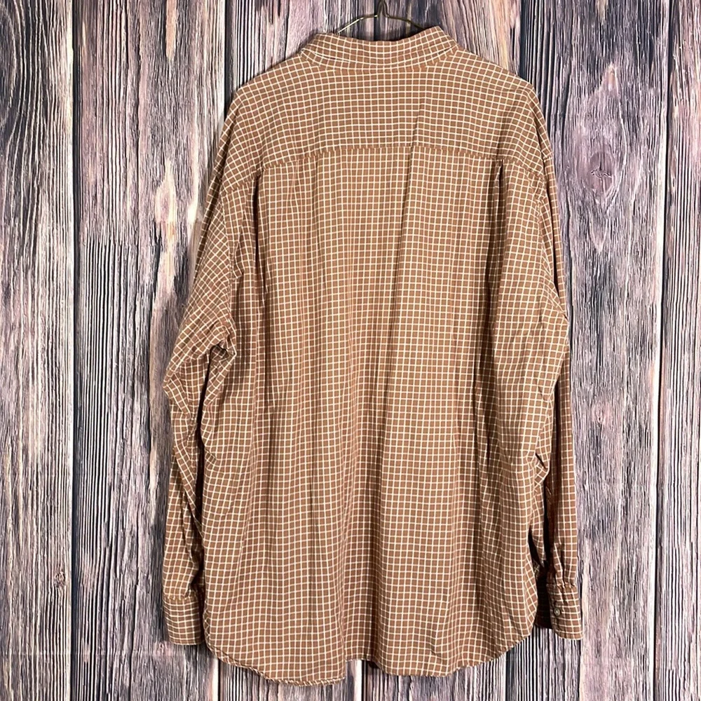 J. CREW MEN SHIRT Size XXL Color Brown White